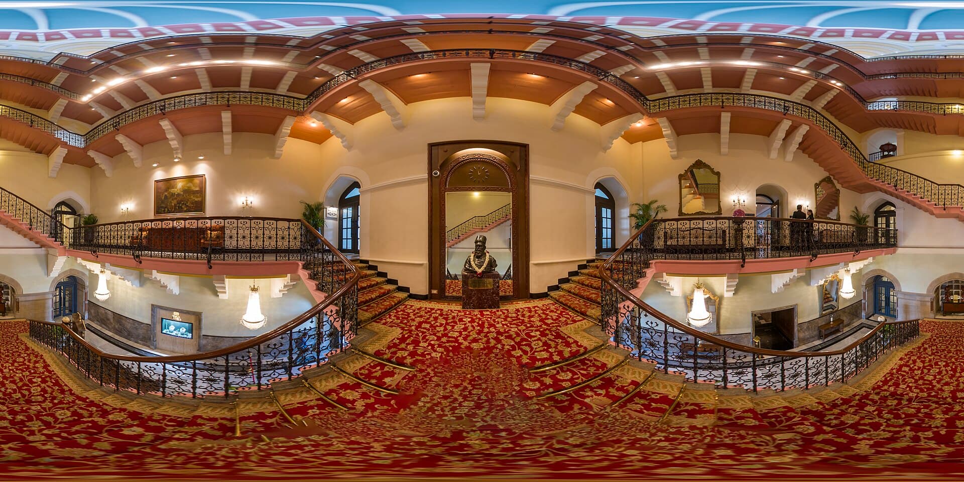 Taj Mahal Palace Hotel: Taj Hotel, Grand Staircase, interior, Mumbai, India, panoramic 360 photo