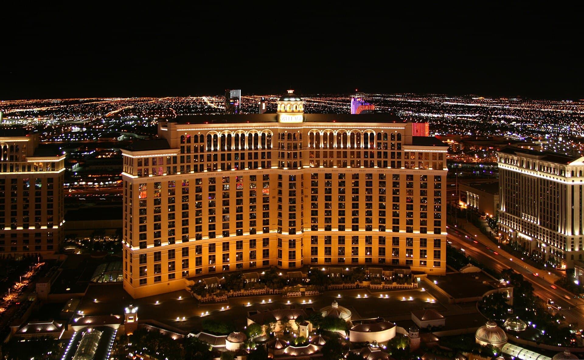 Bellagio: Le Bellagio Hotel &amp; Casino de Las Vegas photographié depuis la Tour Eiffel du Paris - Las Vegas